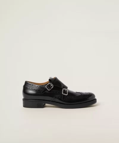 Alternative view of Miu Miu Church's X Brushed Leather Double Monk Brogue Shoes