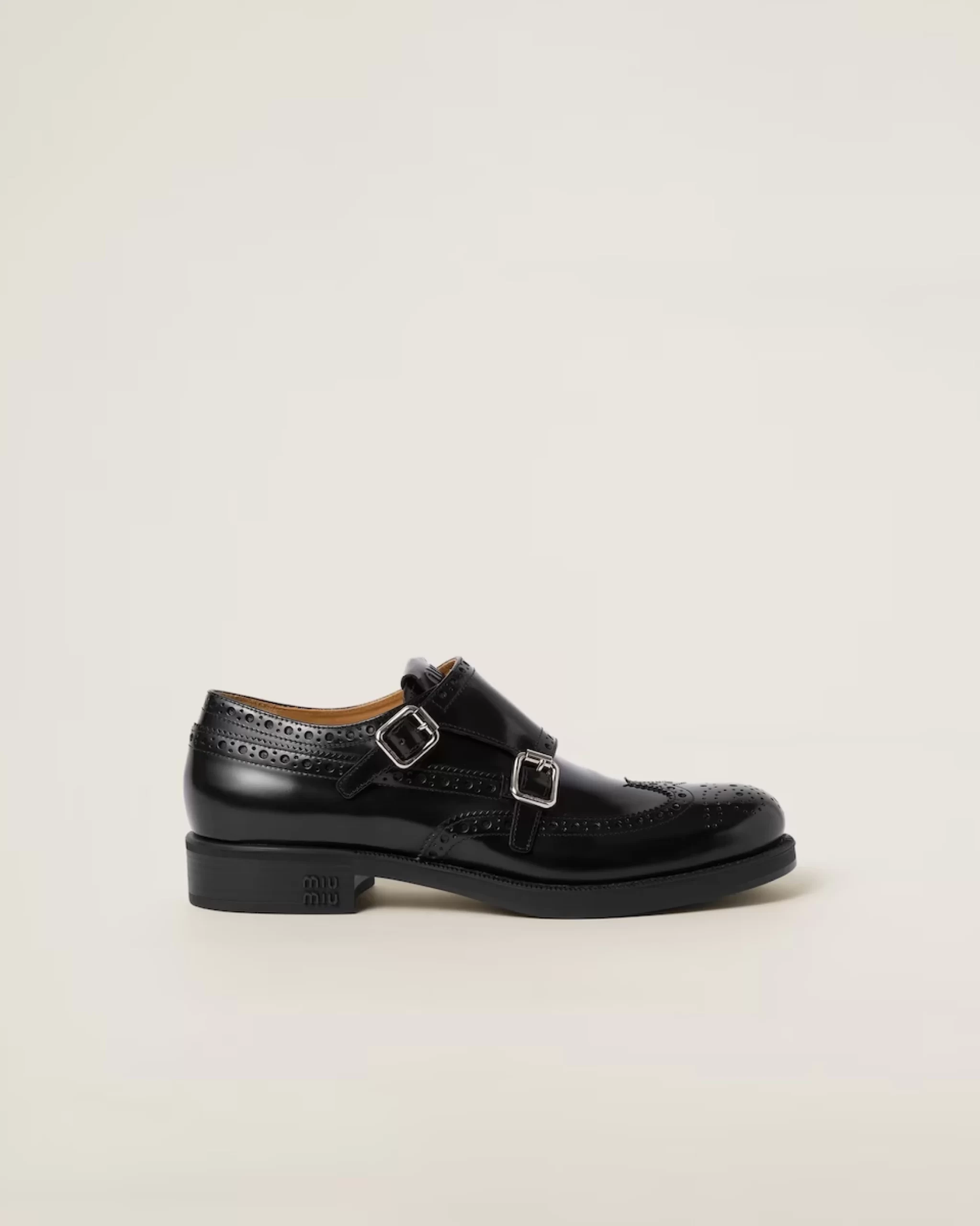 Alternative view of Miu Miu Church's X Brushed Leather Double Monk Brogue Shoes