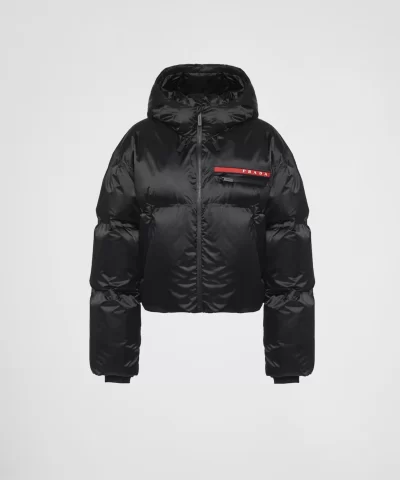 Prada Cropped Technical Nylon Down Jacket