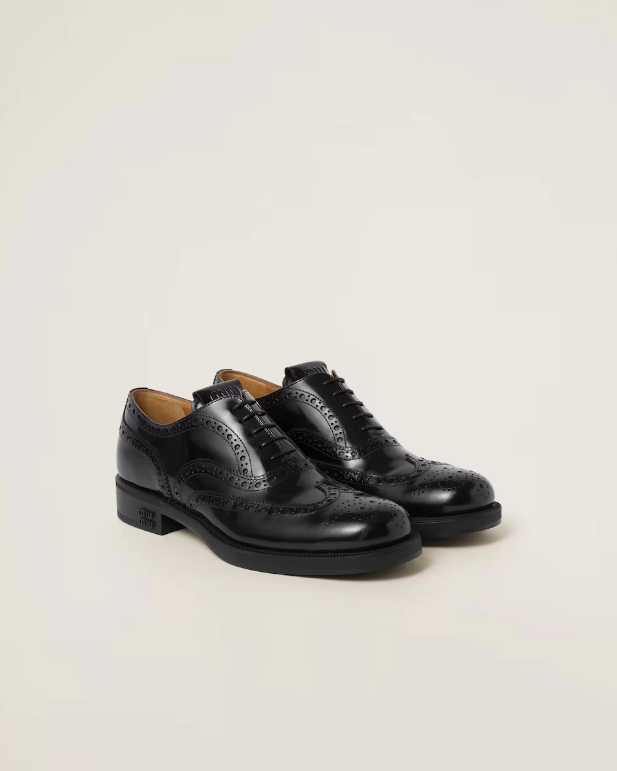 Miu Miu Church's X Miu Miu Brushed Leather Oxford Brogue Shoes