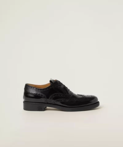 Alternative view of Miu Miu Church's X Miu Miu Brushed Leather Oxford Brogue Shoes