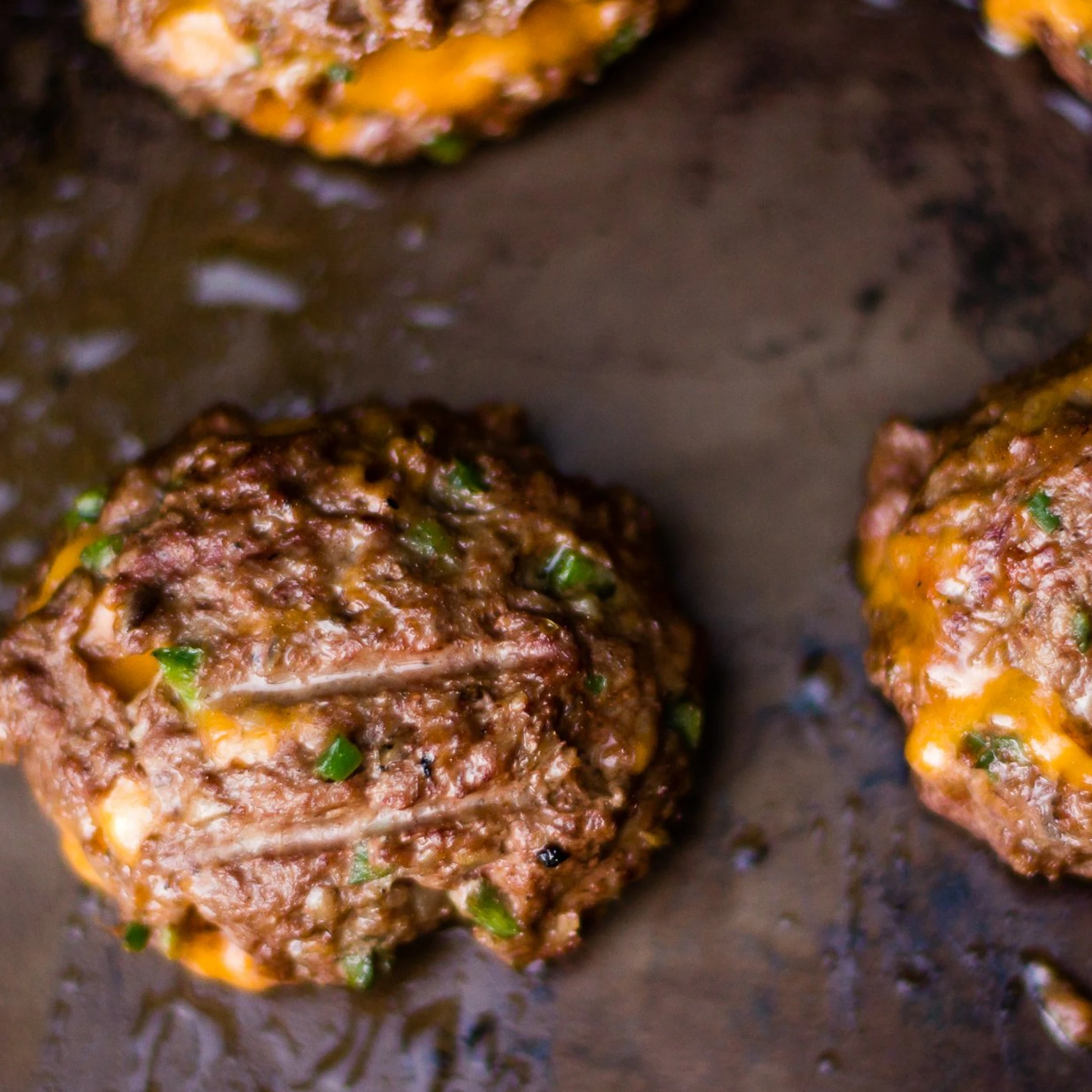 Alternative view of Jalapeño and Cheddar Beef Burgers