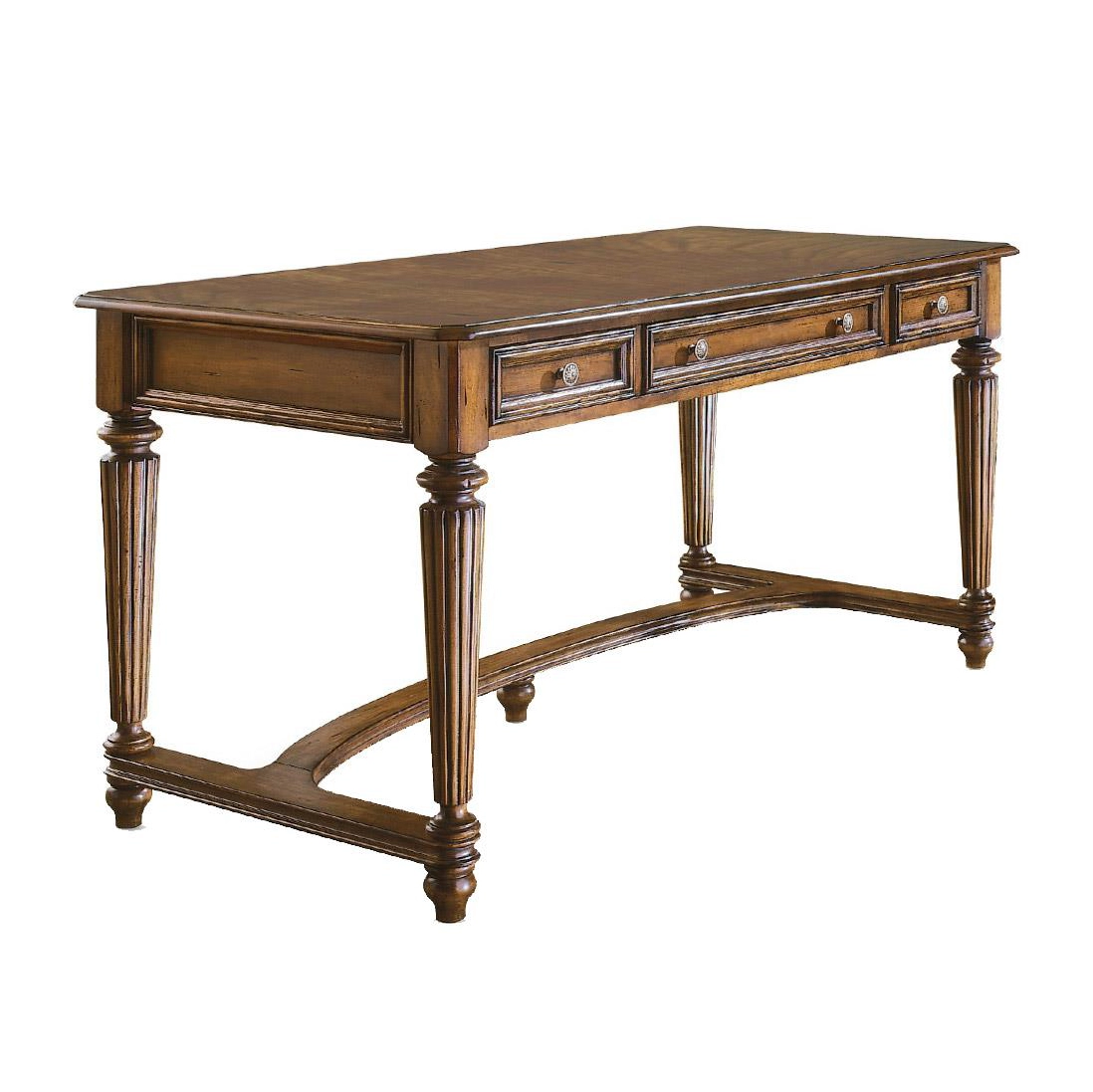 Heaven Rustic Lodge Distressed Brown Wood 3 Drawer Desk