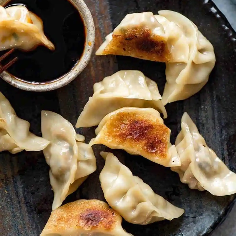 Alternative view of Large Crispy Pork Potstickers (猪肉锅贴) 6 Pcs