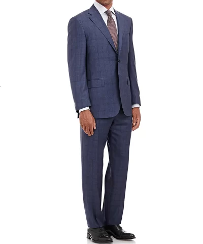 Canali Windowpane-Plaid Two-Button C Soft Suit - Image 3