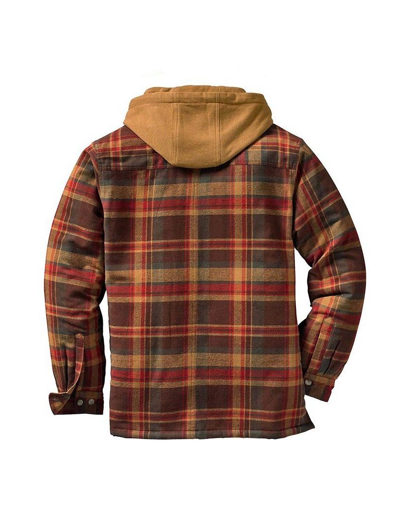 Alternative view of Asstseries Multicolor Cotton Plaid Hooded Shirt Jacket