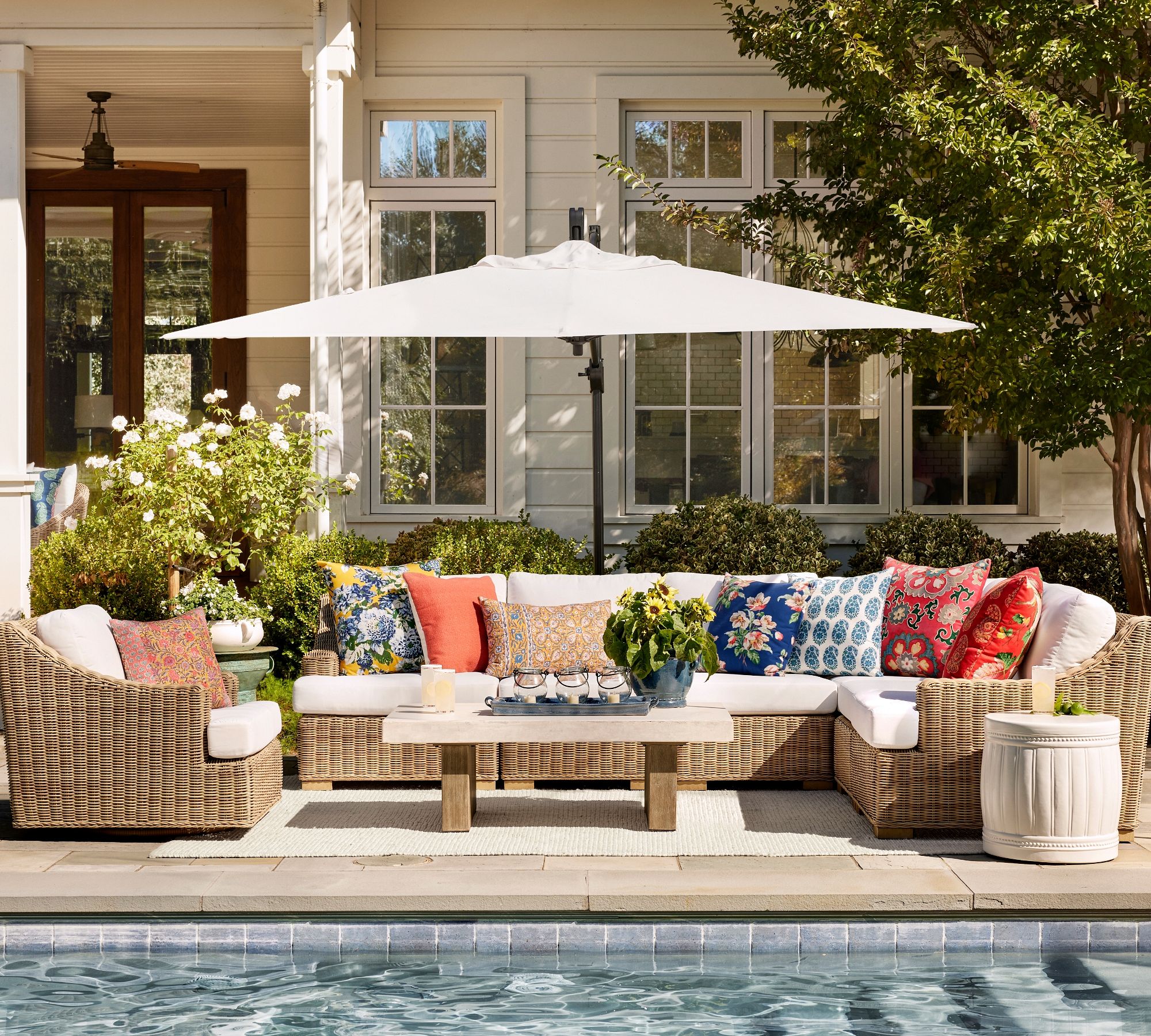 huntington wicker 6 piece slope arm outdoor sectional 2