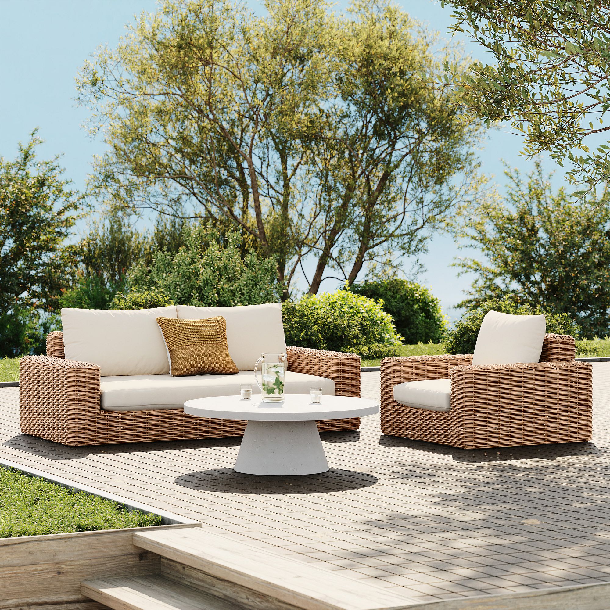 Westport Outdoor Lounge Sofa (84") and Lounge Chair