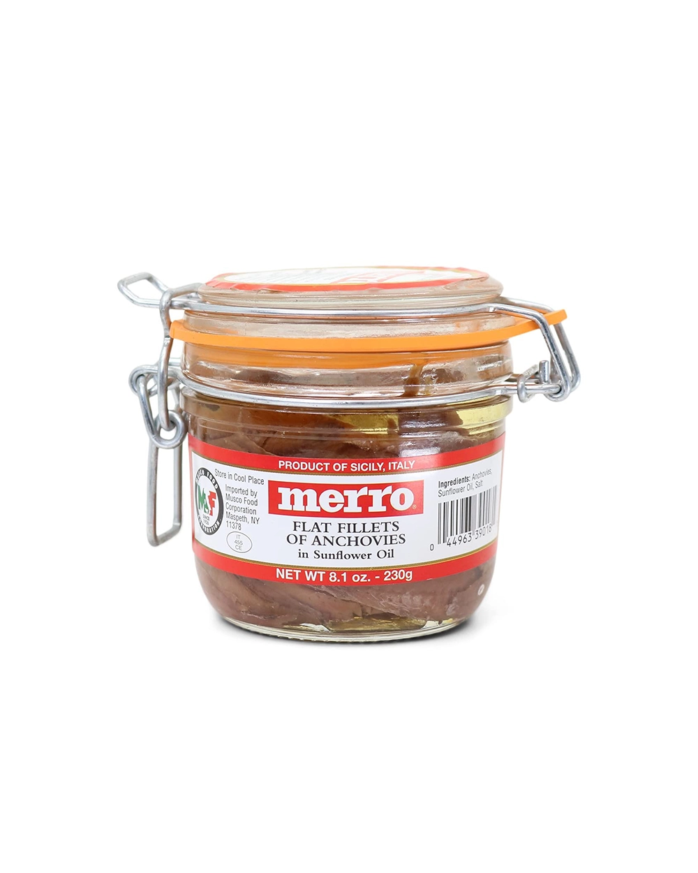 Merro Sicilian Flat Fillets of Anchovies, (1)- 8.1 oz.