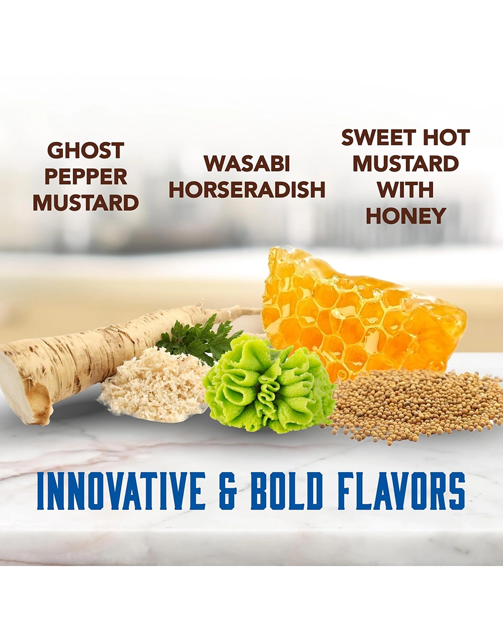Alternative view of Inglehoffer Condiments Variety Pack, Ghost Pepper Mustard, Wasabi Horseradish and Sweet Hot Mustard (Pack of 3)
