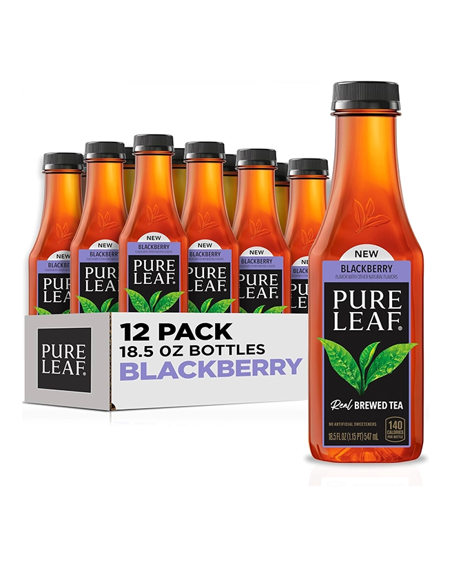 Pure Leaf Real Brewed Iced Tea, Blackberry, 18.5 fl oz Bottles, (12 Pack)