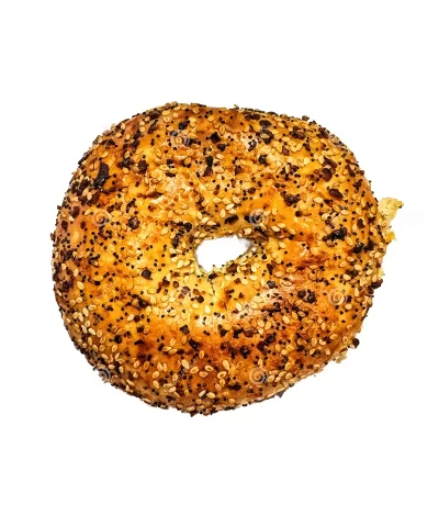 big delicious new york everything bagel shop delicatessen white today most places world you can find bagels 312839203