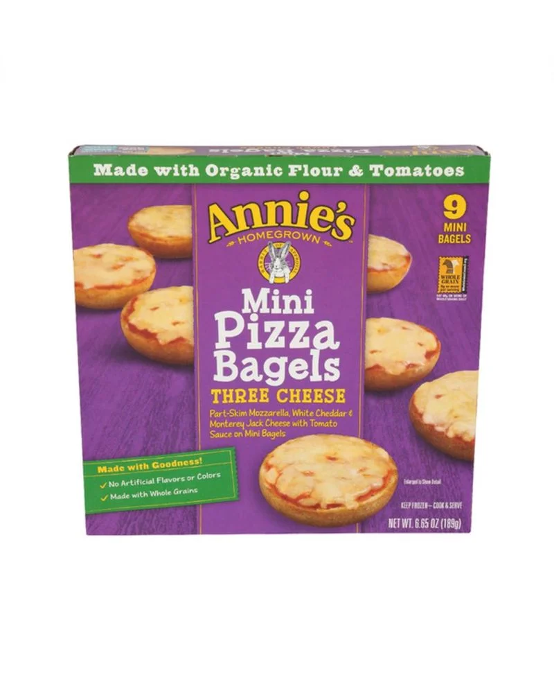 Annie's Homegrown Mini Pizza Bagels Three Cheese 6.65 oz