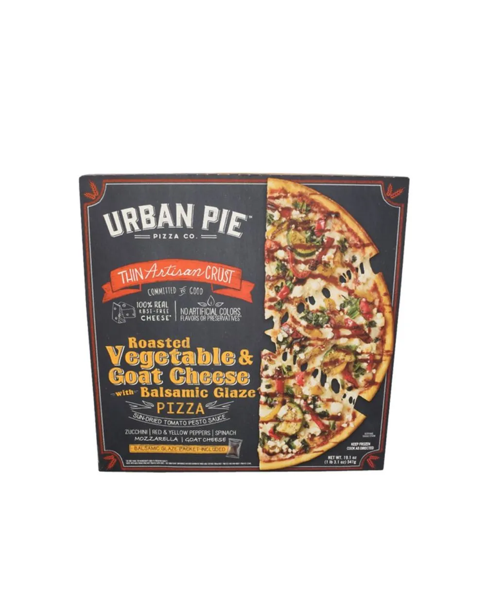 Urban Pie Pizza Co. Roasted Vegetable & Goat Cheese w/ Balsamic Glaze Thin Crust Pizza 20.45 oz