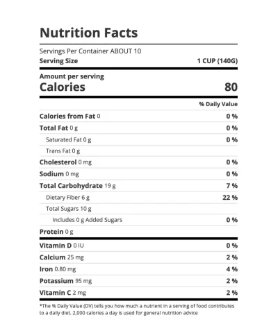 Wymans Wild Blueberries nutrition