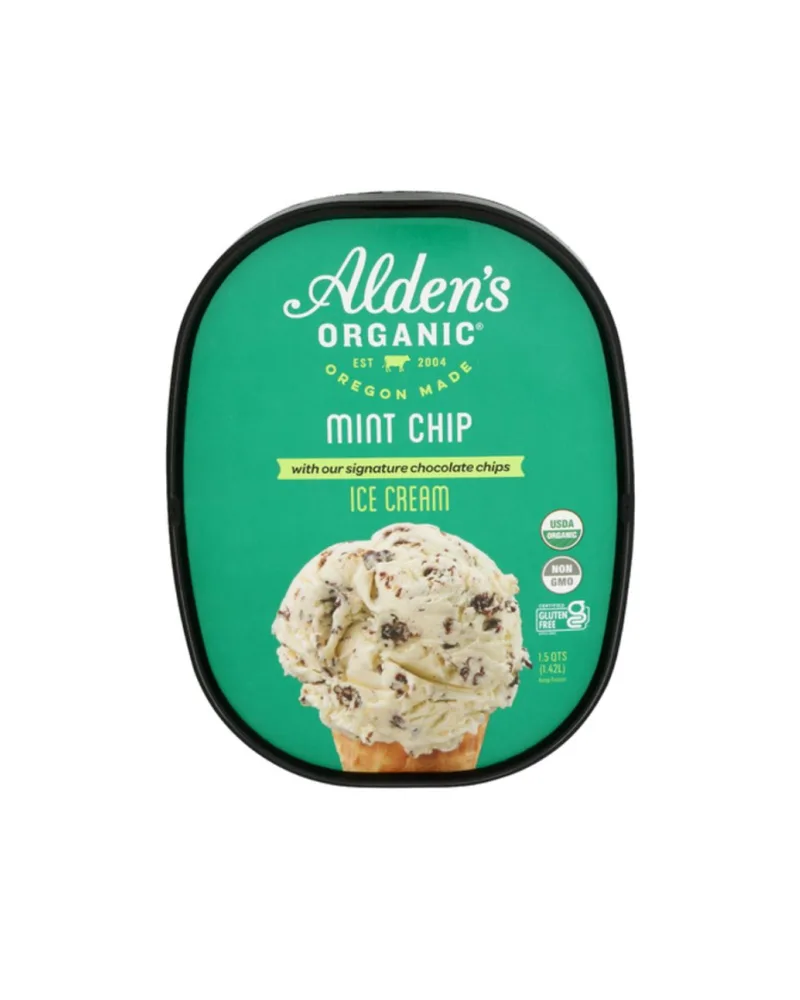 Alden's Organic Mint Chip Ice Cream 1.5 qt