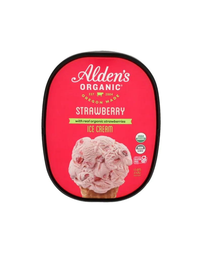Alden's Organic Strawberry Ice Cream 48 oz