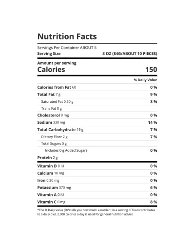 sprouts Organic Potato Bites nutrition