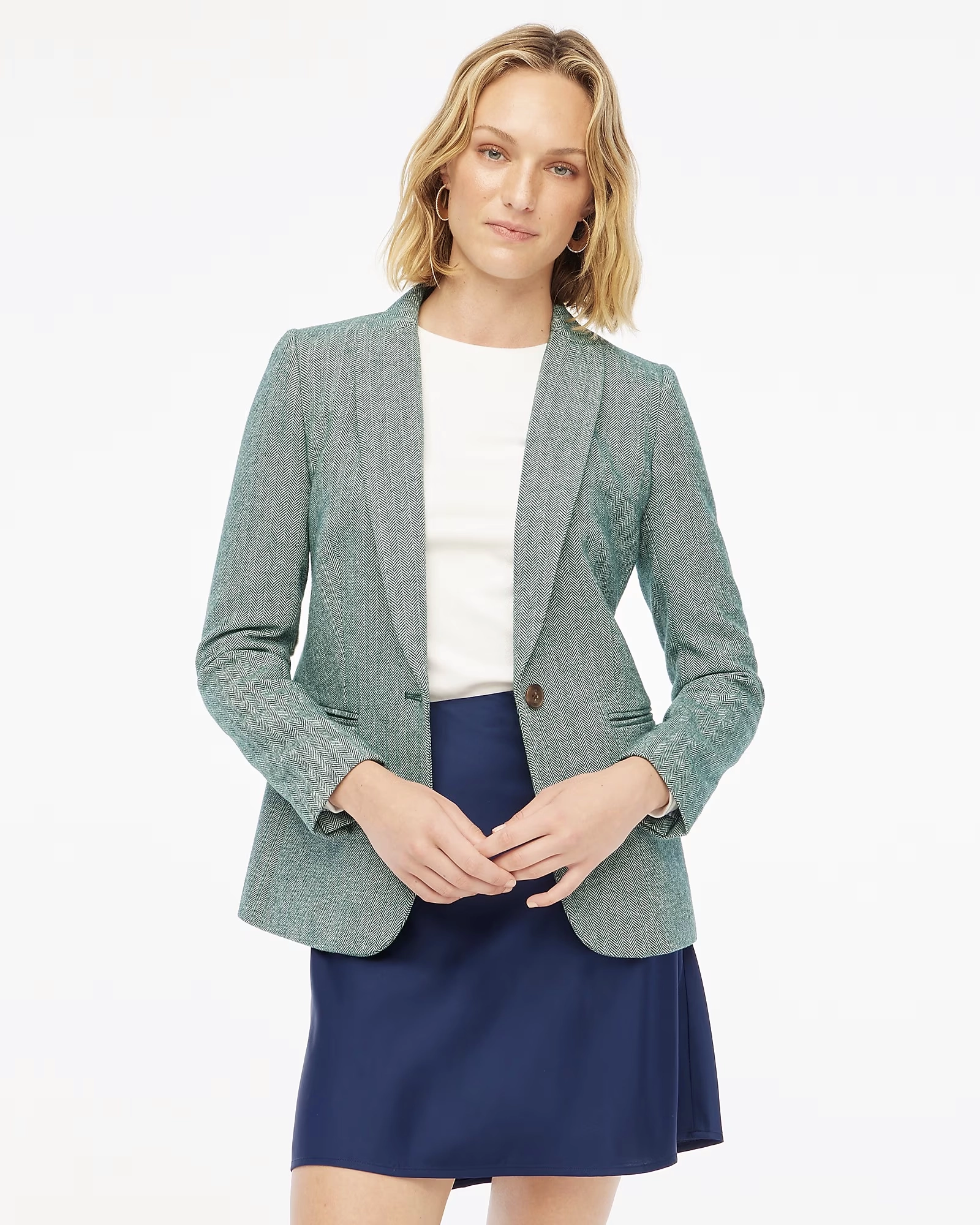 Alternative view of J.Crew Factory Herringbone Wool-Blend Holland Blazer