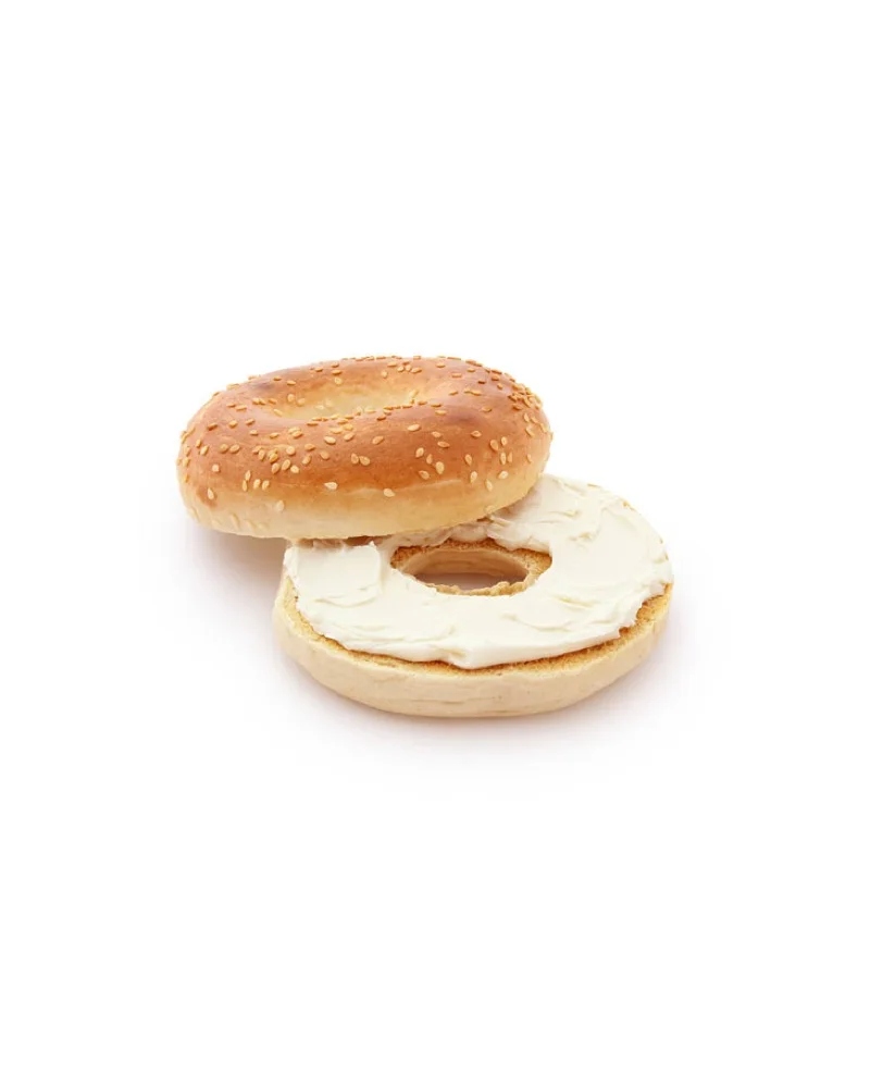 Flavored Cream Cheese on a Mini Bagel