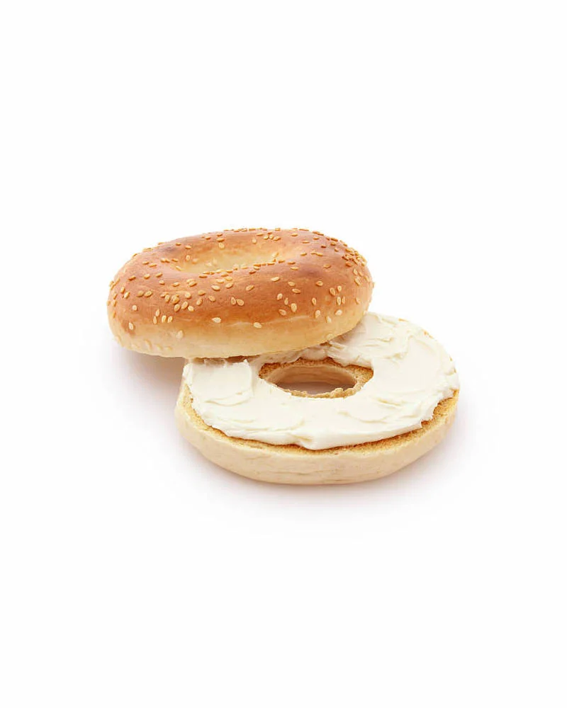 Alternative view of Cream Cheese and Jelly on a Mini Bagel