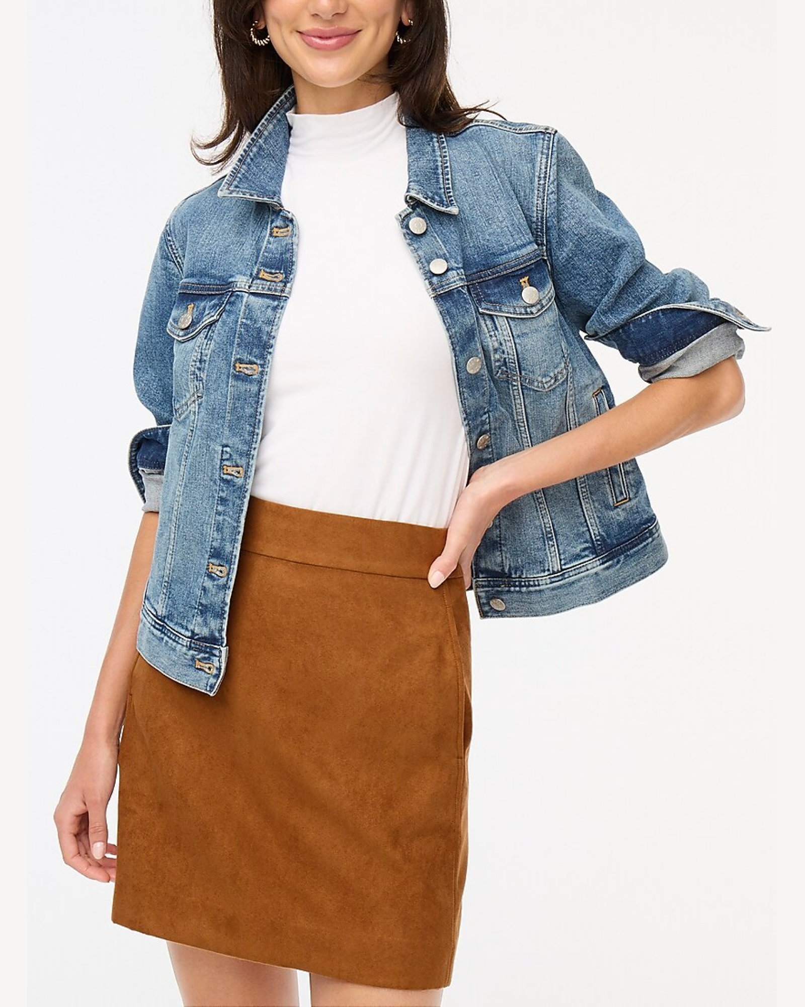Faux-suede mini skirt