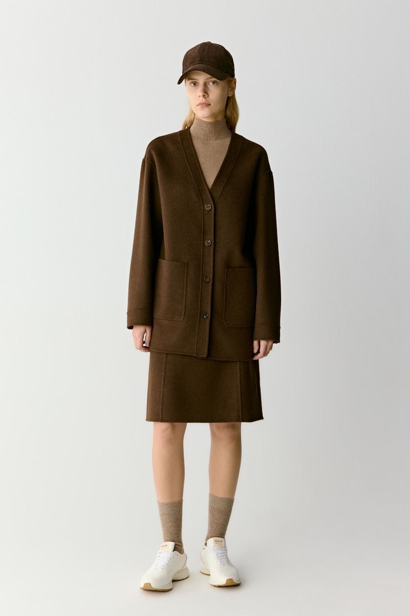 Alternative view of ICICLE Short Double Face Yak Wool Coat
