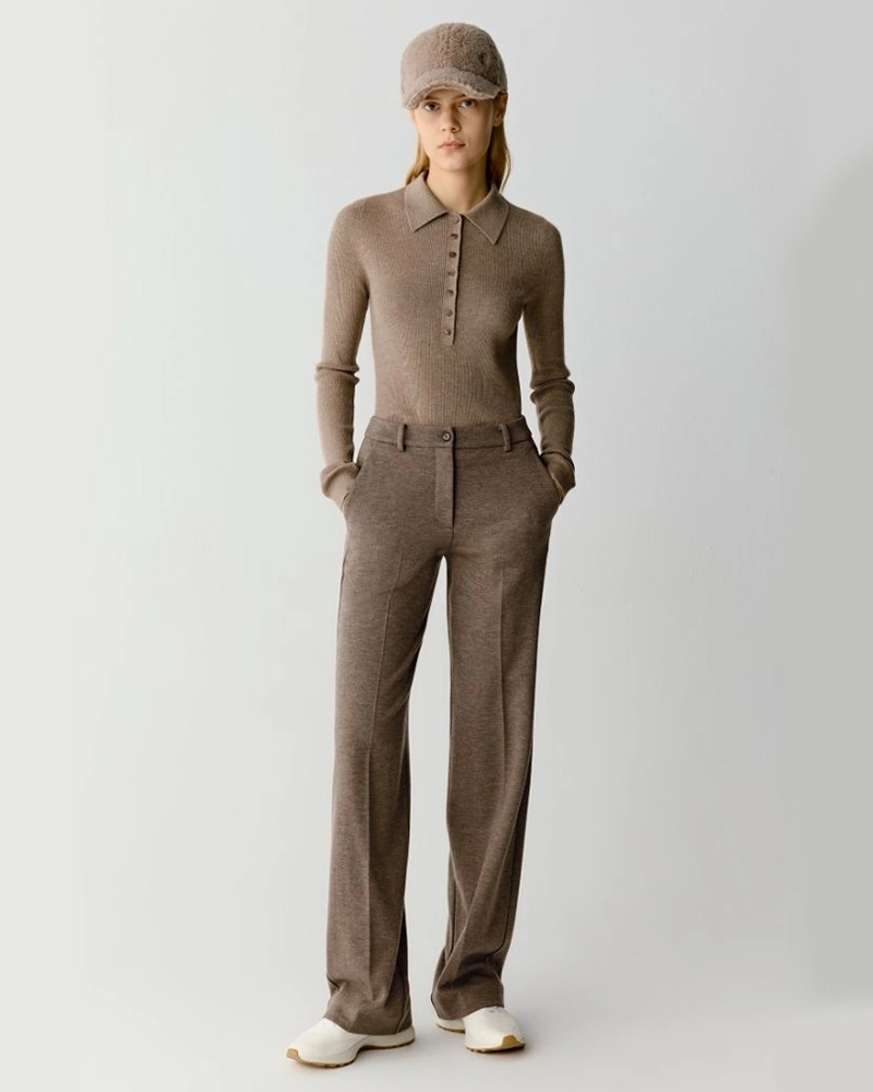 Alternative view of ICICLE Straight Leg Stretch Wool And Cotton Trousers
