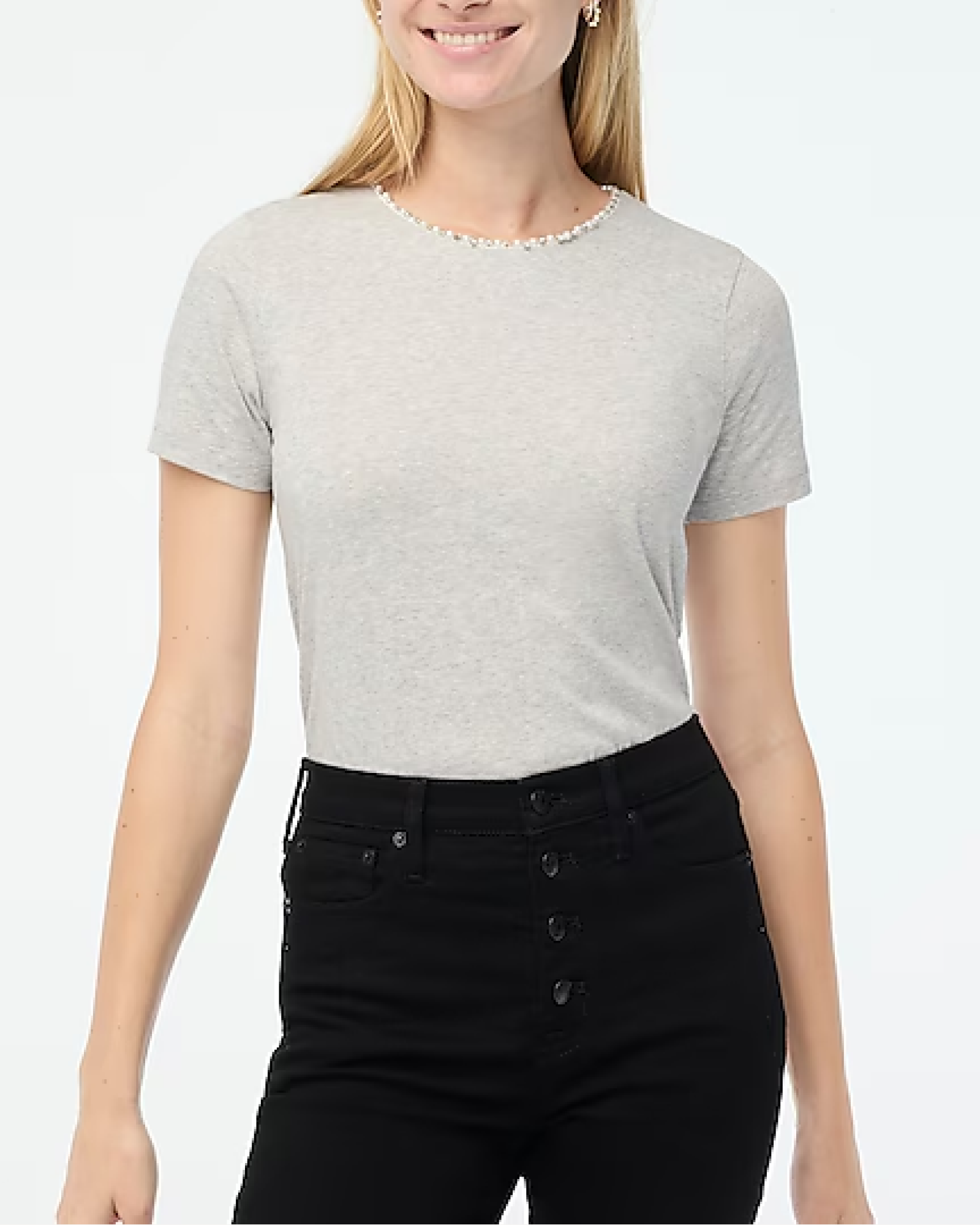 Alternative view of J. Crew Factory Pearl and crystal embellished tee