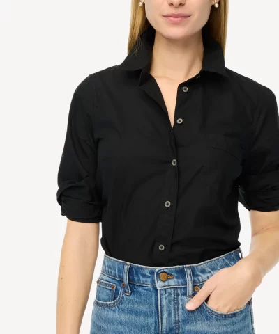 J. Crew Factory Button-up cotton poplin shirt in signature fit - Image 3
