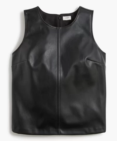 J. Crew Factory Faux-leather shell - Image 4