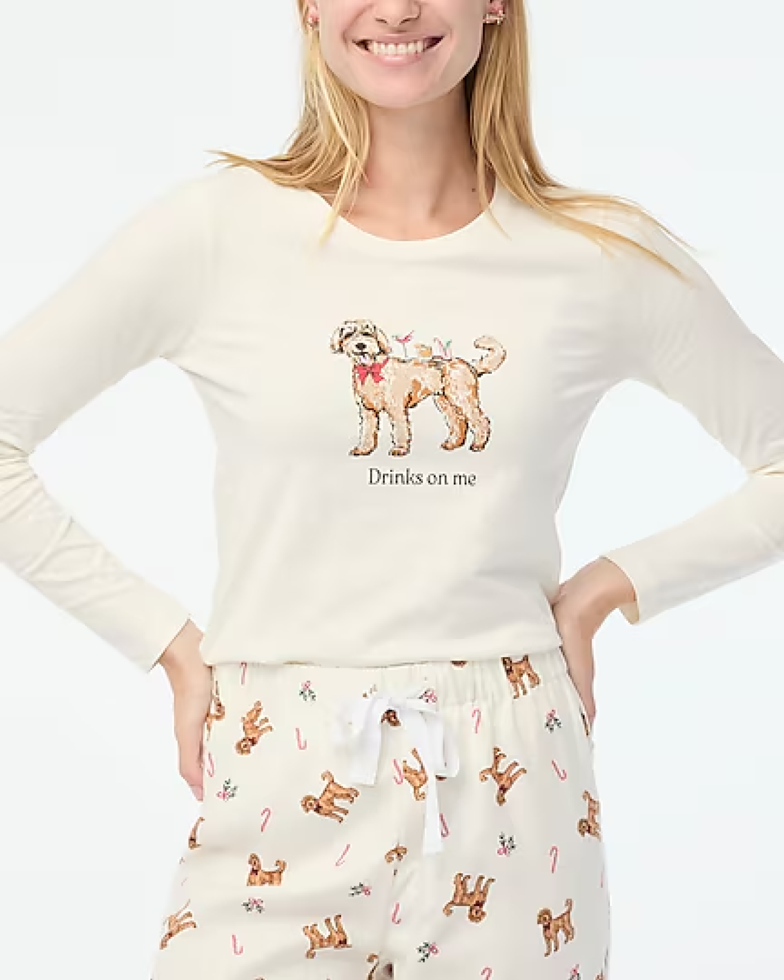 Alternative view of J. Crew Factory Long-sleeve dog and drinks graphic tee