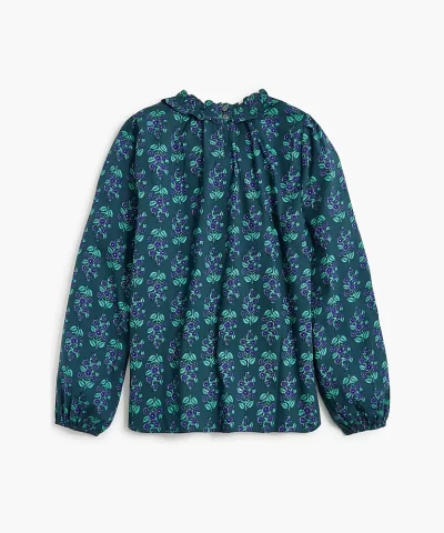 J. Crew Factory Long-sleeve ruffleneck poplin blouse - Image 4