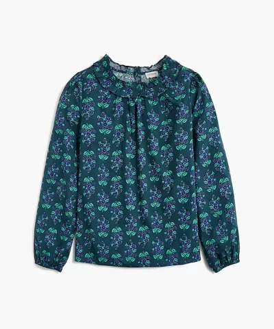 J. Crew Factory Long-sleeve ruffleneck poplin blouse - Image 5