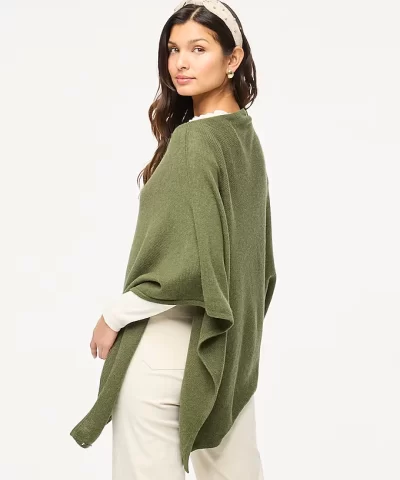 J. Crew Factory cotton-blend triangle sweater poncho - Image 3