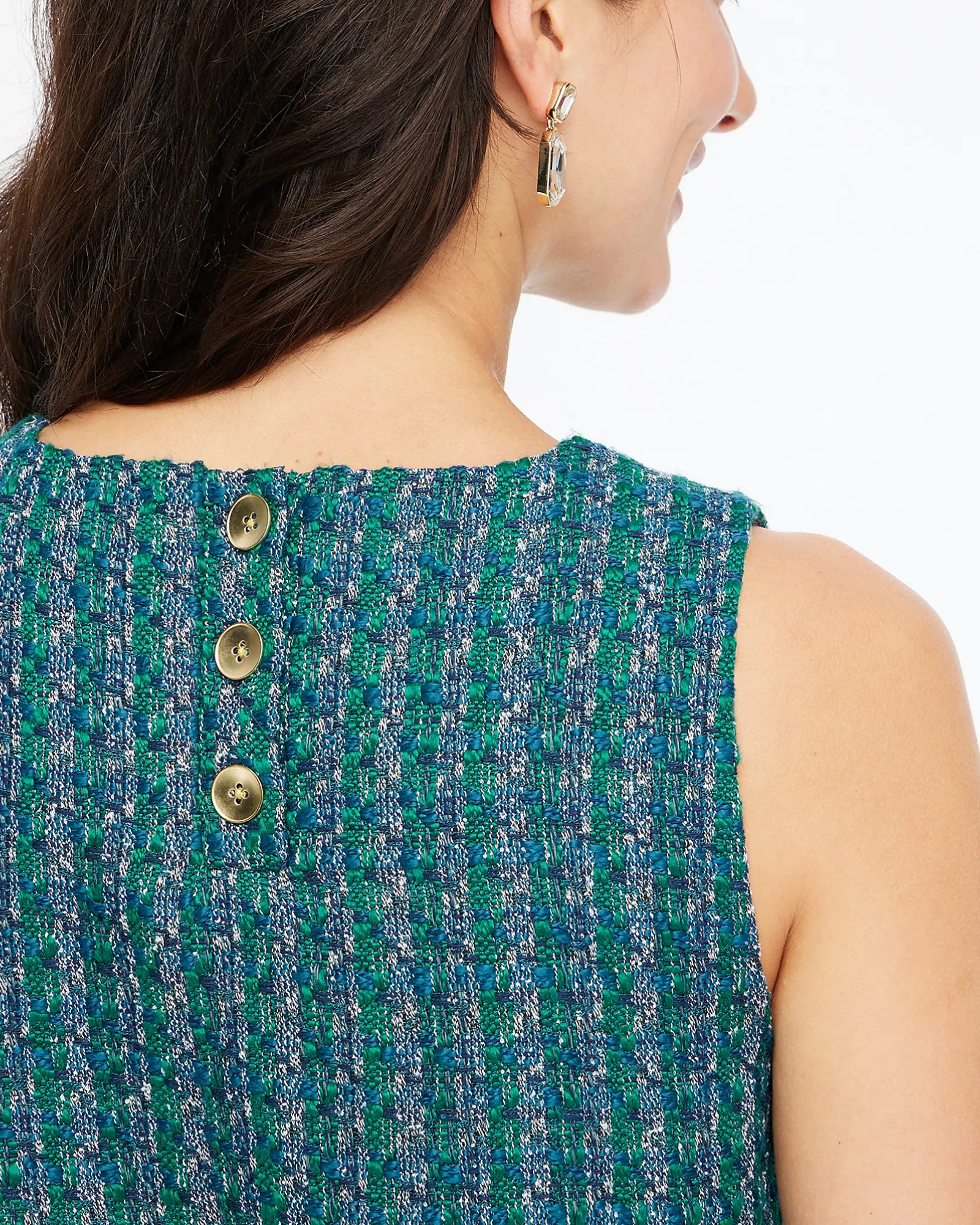 Alternative view of J. Crew Factory tweed button-back shell