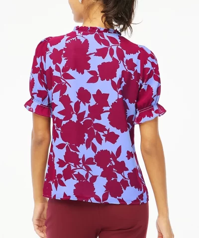 Alternative view of J. Crew Factory short-sleeve ruffle tie-neck top