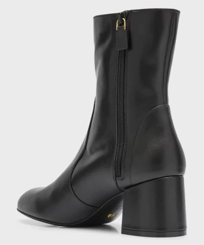 Stuart Weitzman Flareblock Leather Zip Ankle Booties - Image 4