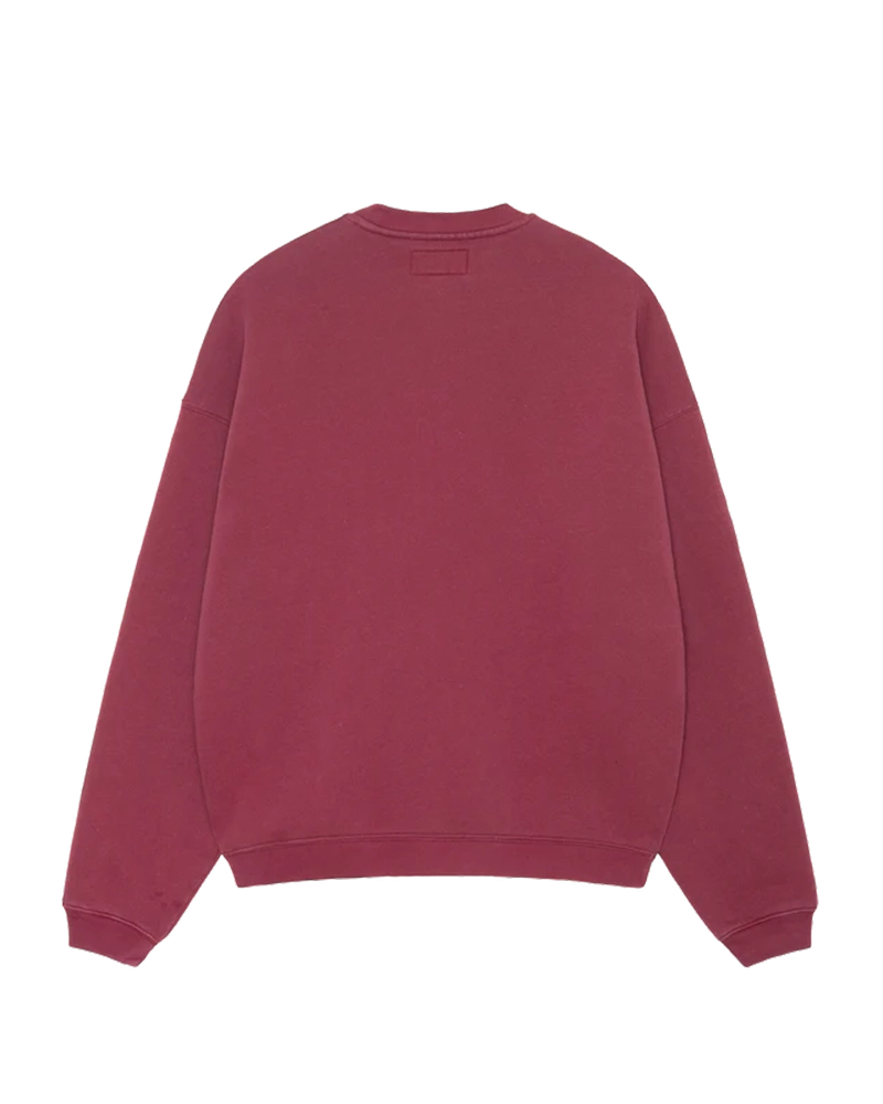 Alternative view of Stussy Big Crackle Sport Crewneck Sweatshirt Burgundy