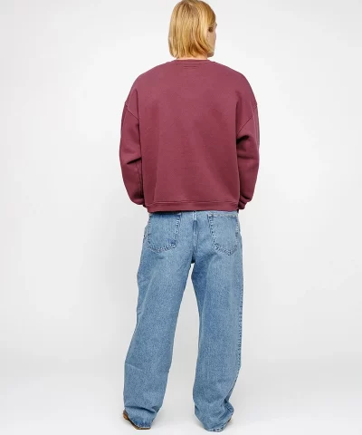 Stussy Big Crackle Sport Crewneck Sweatshirt Burgundy - Image 9