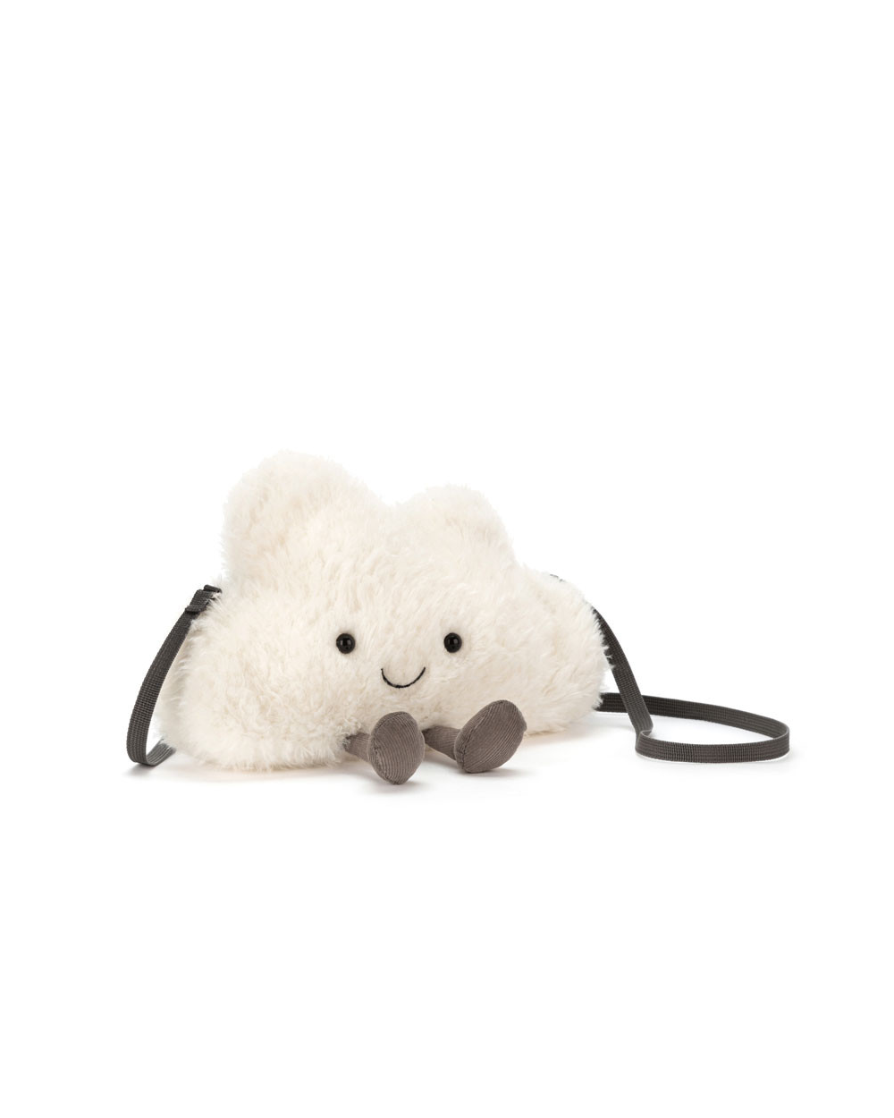 a white fluffy cloud shaped object with a strap