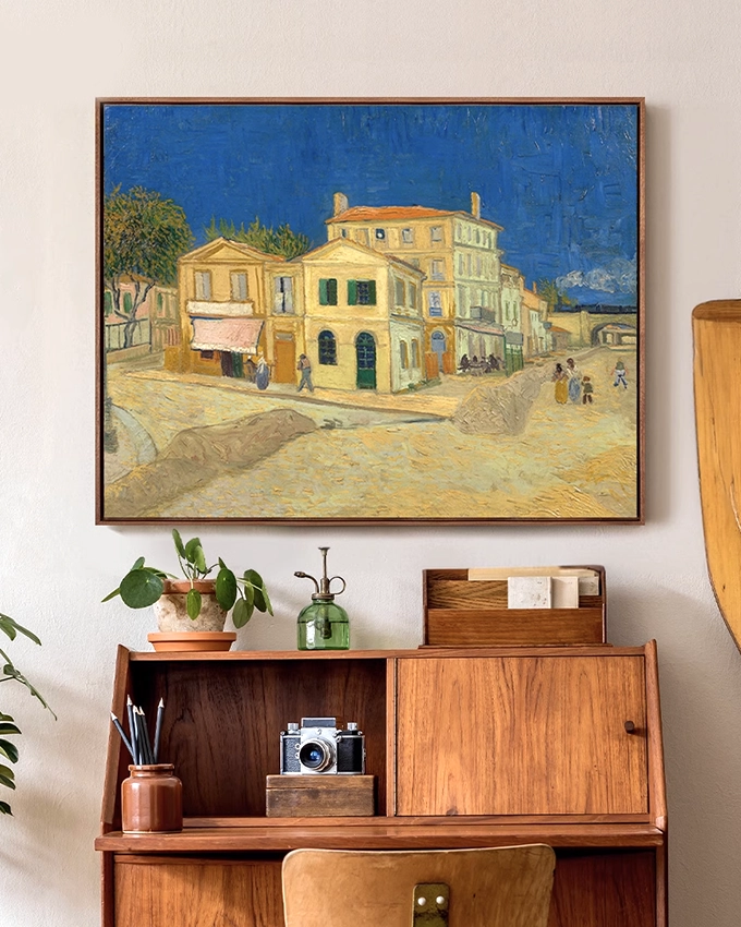 Alternative view of Moo Art Canvas Painting the Yellow House by Vincent Van Gogh