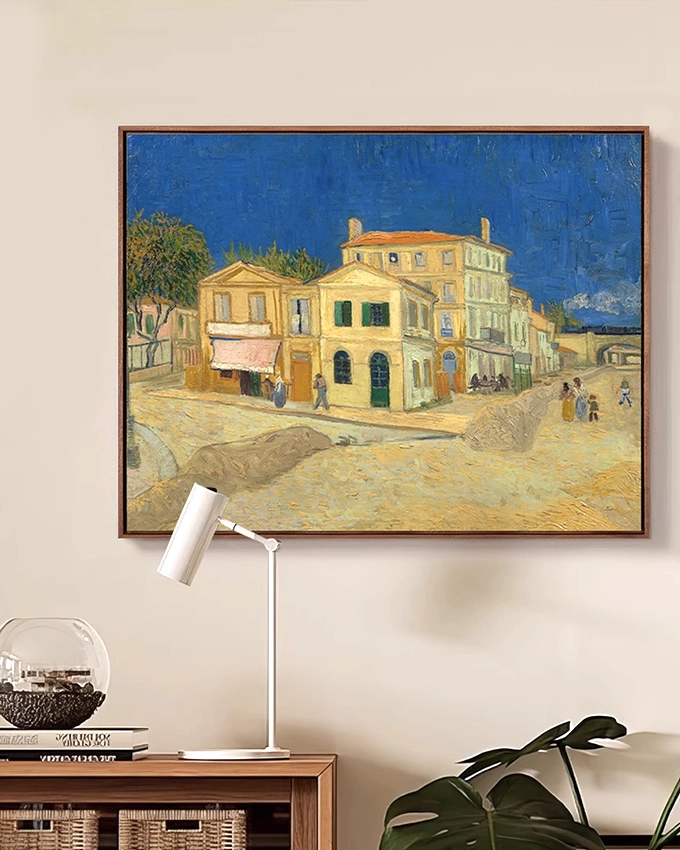 Moo Art Canvas Painting the Yellow House by Vincent Van Gogh