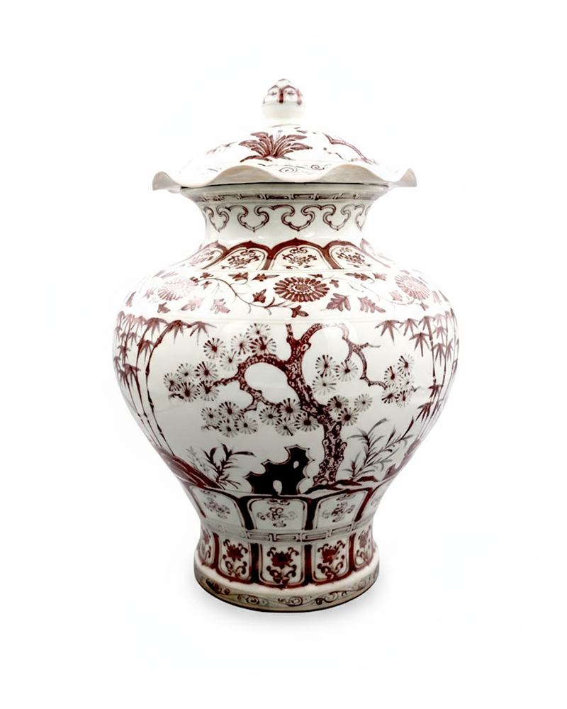 Ming Dynasty Hongwu Blue and White Lotus Pot Jar