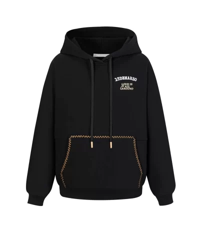 bear big logo patch hoodie in black 13de marzo 742011
