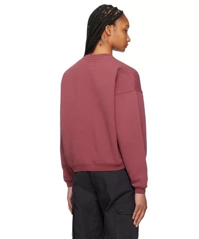 Stussy Big Crackle Sport Crewneck Sweatshirt Burgundy - Image 5