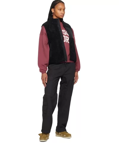 Stussy Big Crackle Sport Crewneck Sweatshirt Burgundy - Image 6