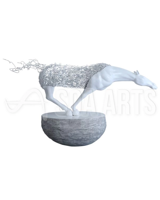 Soa Arts Running Deer Metal Sculpture