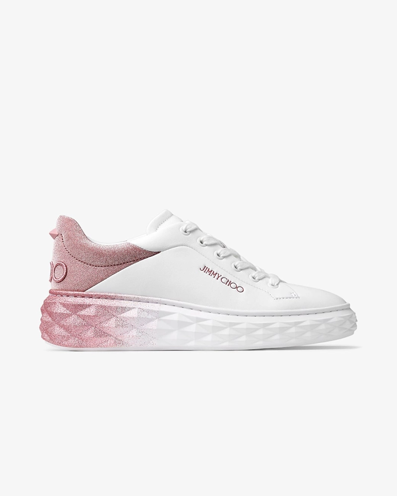 Jimmy Choo Diamond Maxi F II Nappa Leather Glitter Trainers
