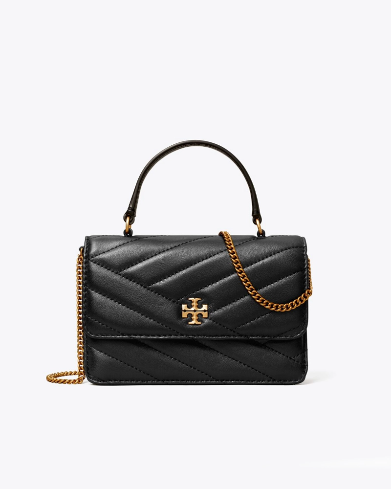 Tory Burch Mini Kira Chevron Top Handle Chain Wallet